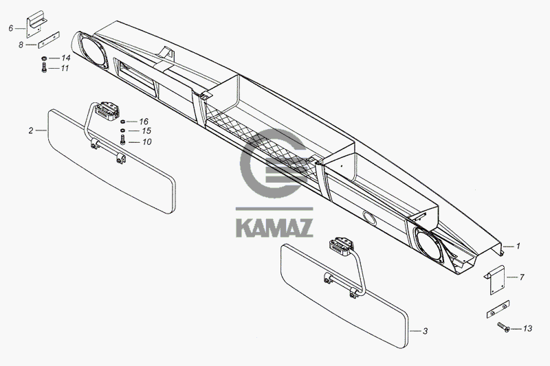 Полка камаз с козырьками