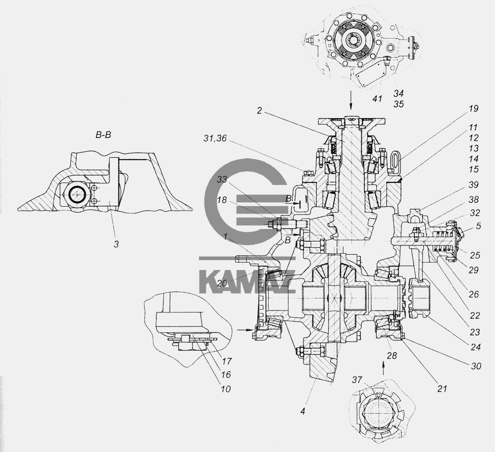 43081-2402011-10 Передача главная заднего моста для автомобиля КАМАЗ 4308  (2008), 36 дет.