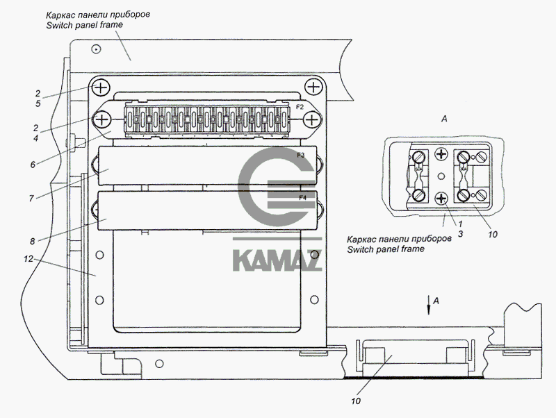 Электрическая схема блока предохранителей камаз компас 9