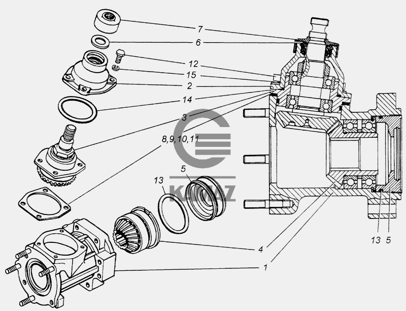 Задний редуктор камаз 4308 схема