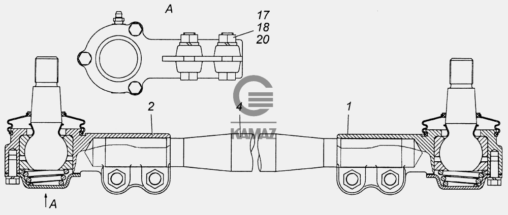 Схема шкворней камаз 4308