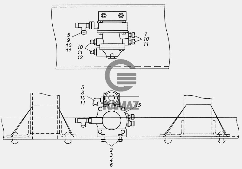 Клапан управления прицепом камаз