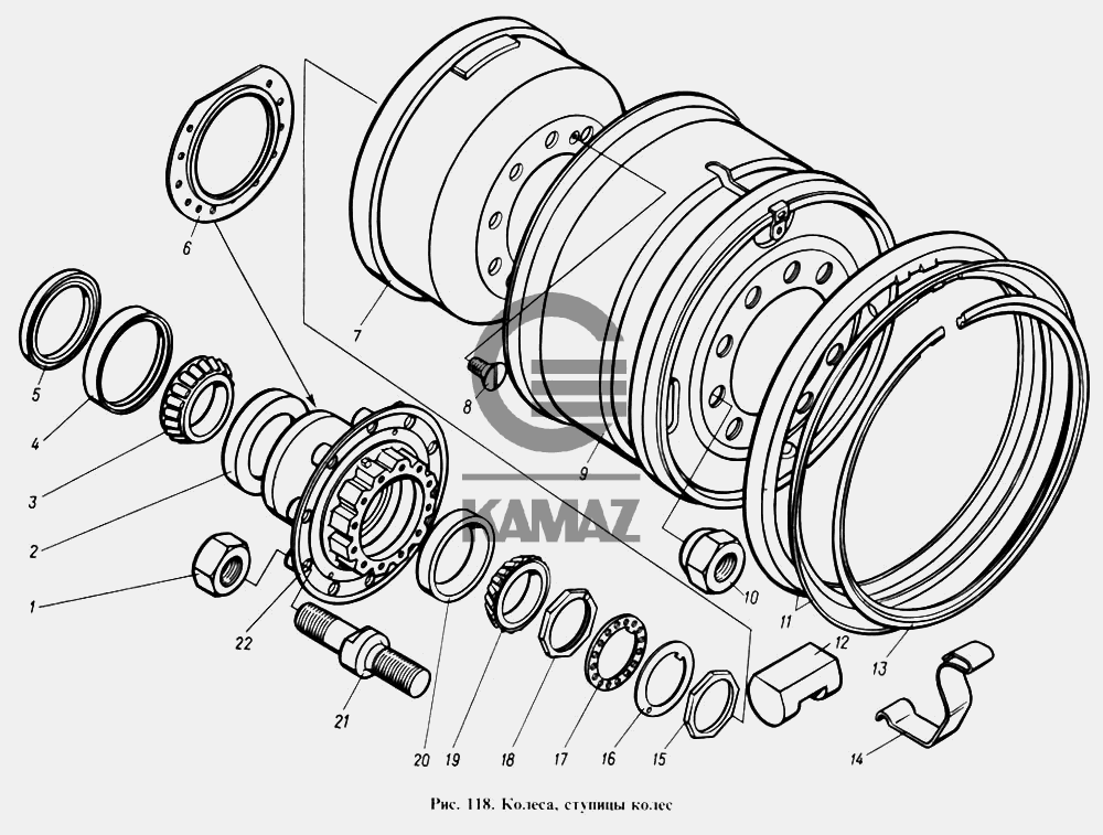 Порядок сборки ступицы камаз Колеса, ступицы колес для автомобиля КАМАЗ 4310, 22 дет.