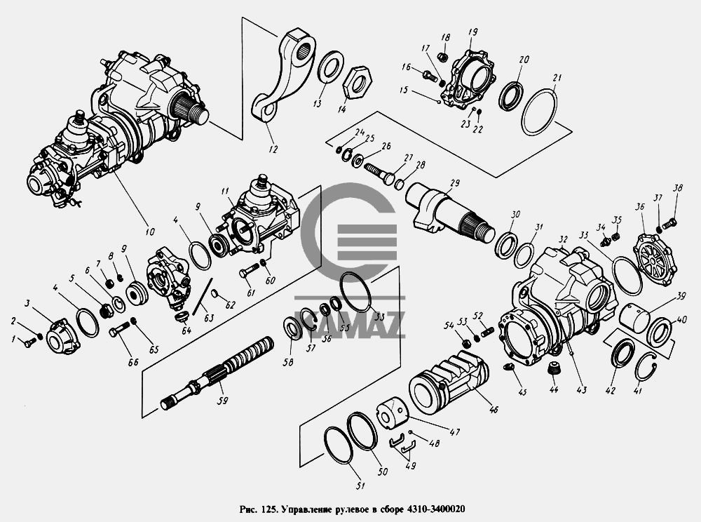 Рулевое управление камаз 4310 схема