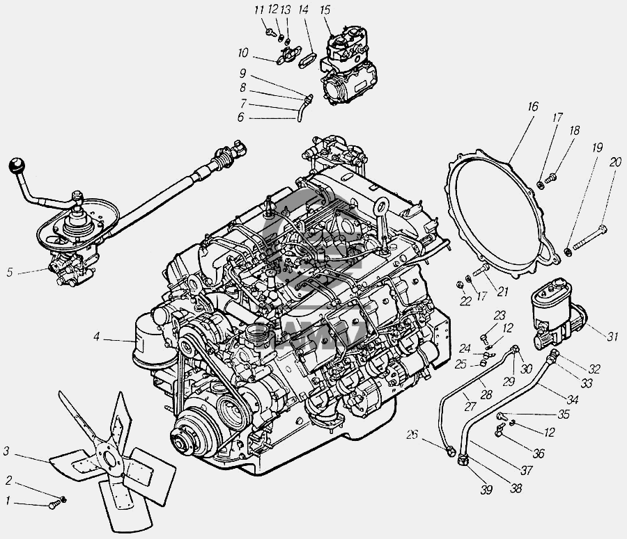 Двигатель камаз 4310 схема