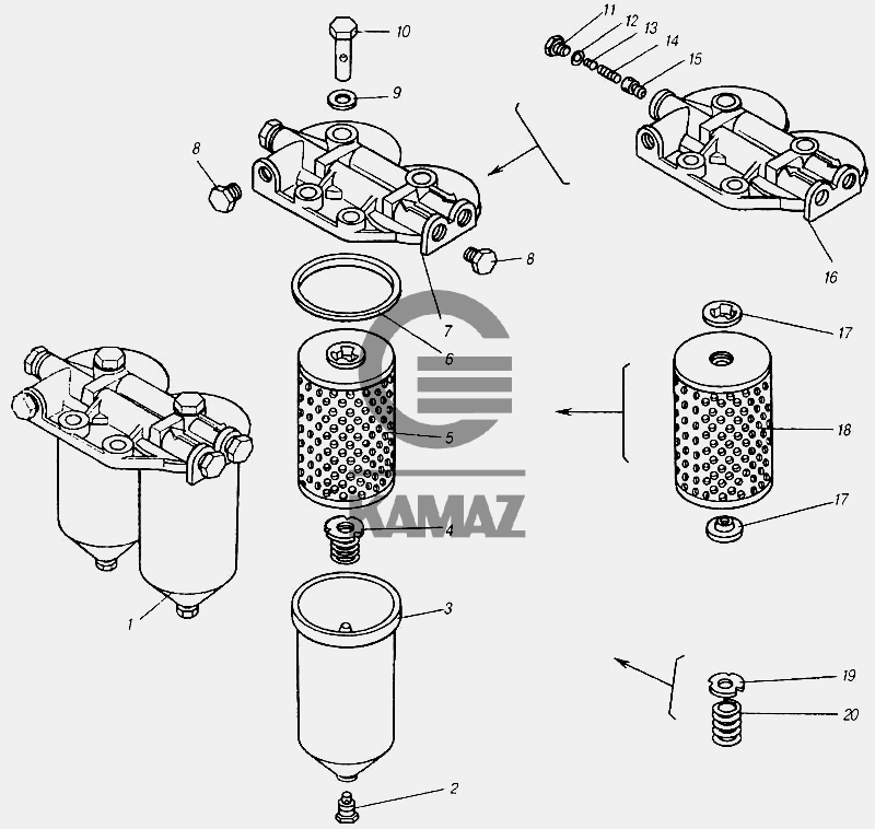  тонкой очистки топлива для автомобиля КАМАЗ 4310 (каталог 2004 г .