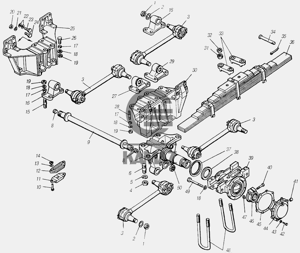 Чертеж подвески камаза