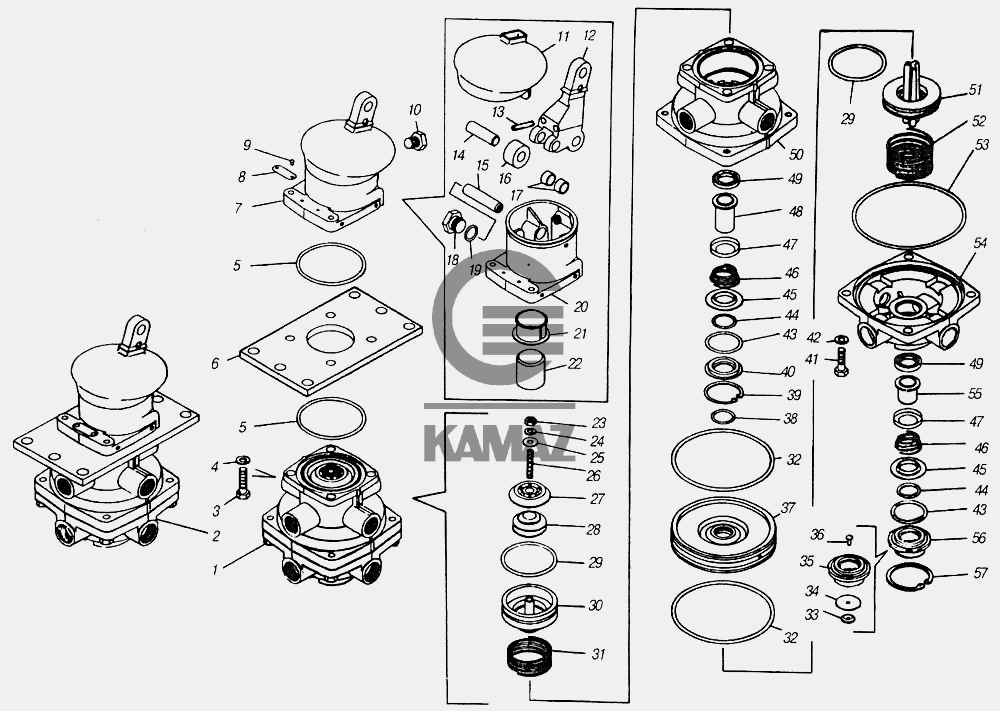 Тормозной кран камаз 4310