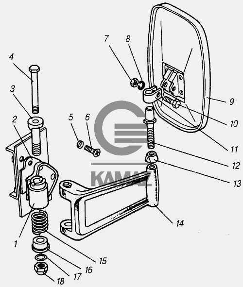 Зеркало наружное камаз