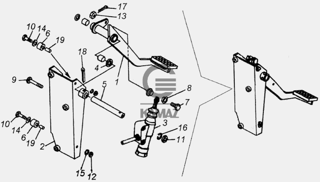 Болт эксцентрик педали сцепления камаз