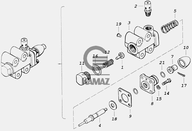 Клапан включения делителя камаз