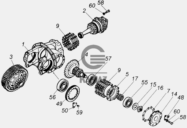 Камаз средний мост схема 43118
