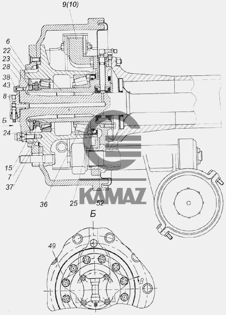 Камаз средний мост схема