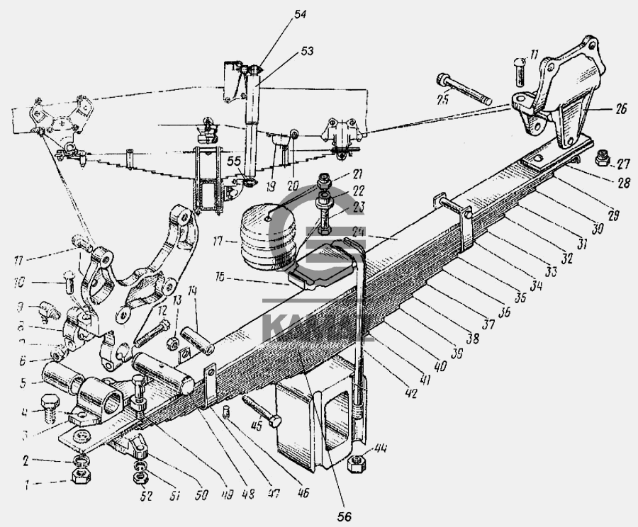 Схема подвески камаз