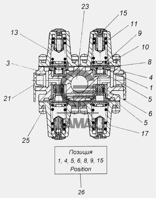 Камаз клапан защитный четырехконтурный