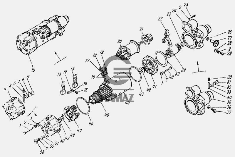 Схема управления стартером камаз
