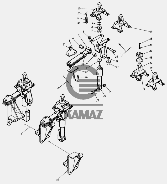 Задняя подвеска камаз 5320