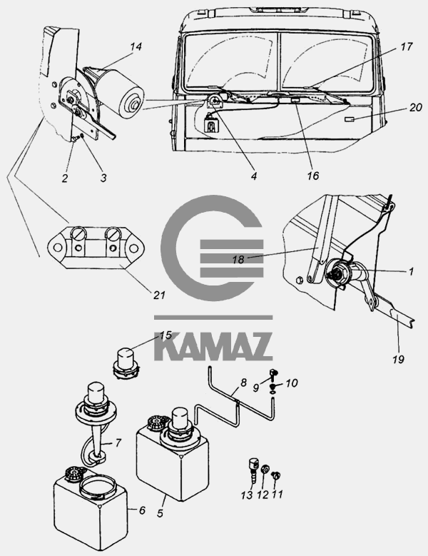 Рычаг стеклоочистителя камаз 5490