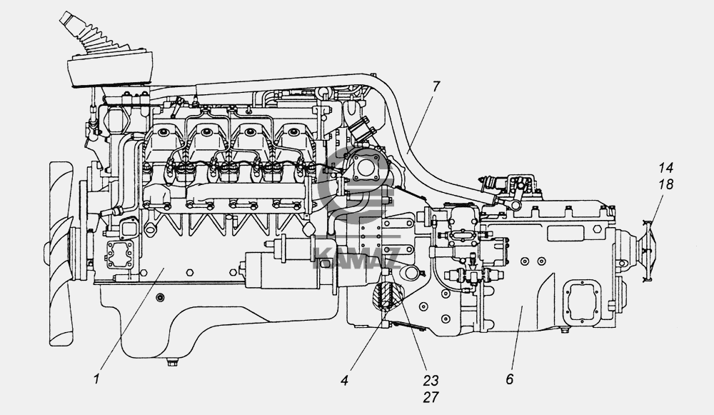 Схема кпп камаз 740