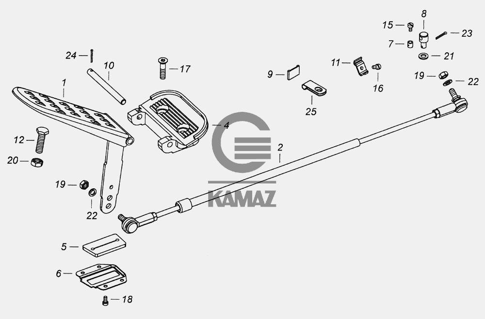 Схема педали газа на камазе