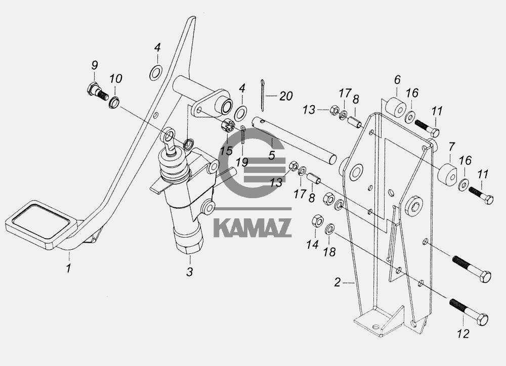 Педаль сцепления камаз евро