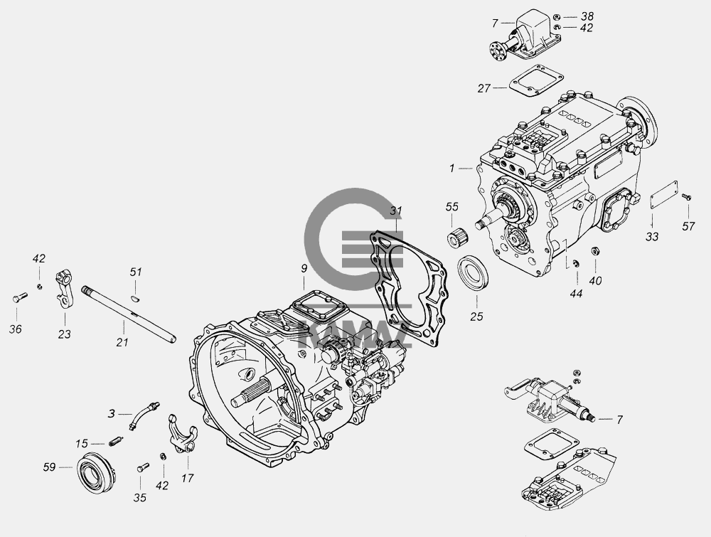 Коробка камаз 152 с делителем схема