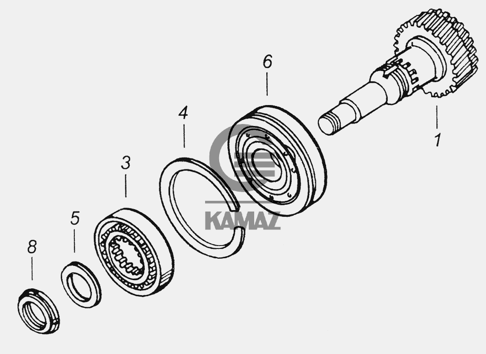 Вал первичный кпп 154 в сборе камаз схема