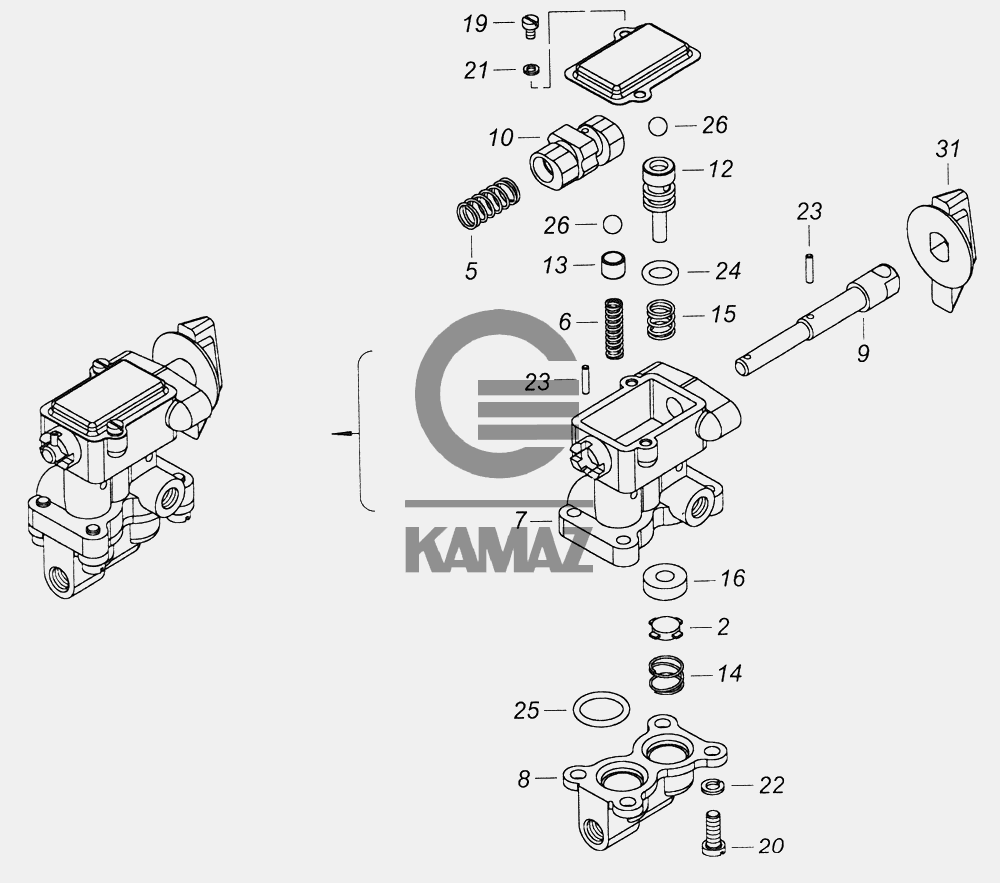 Схема коробки отбора мощности камаз 43118