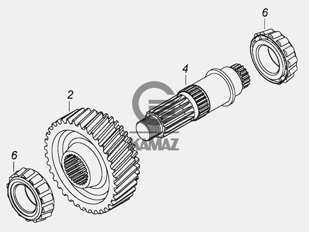 Вал промежуточный кпп 152 камаз схема