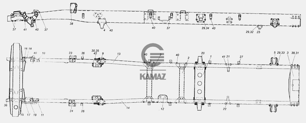 Схема рамы автомобиля камаз