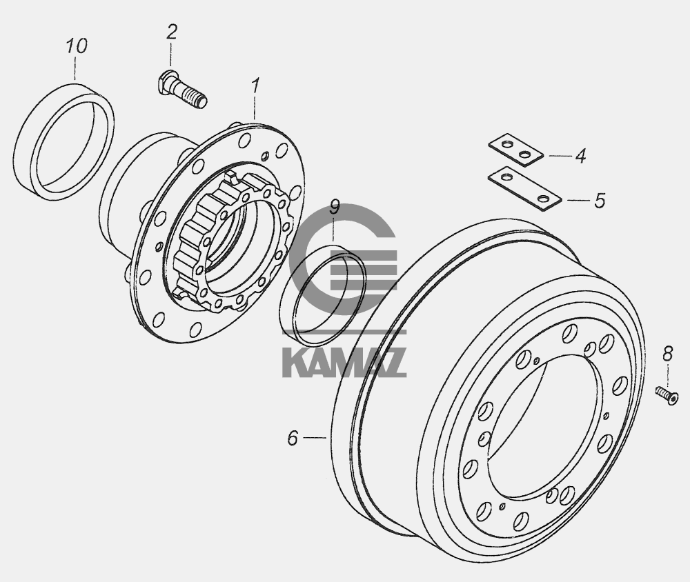 Ступица камаз 6520 схема