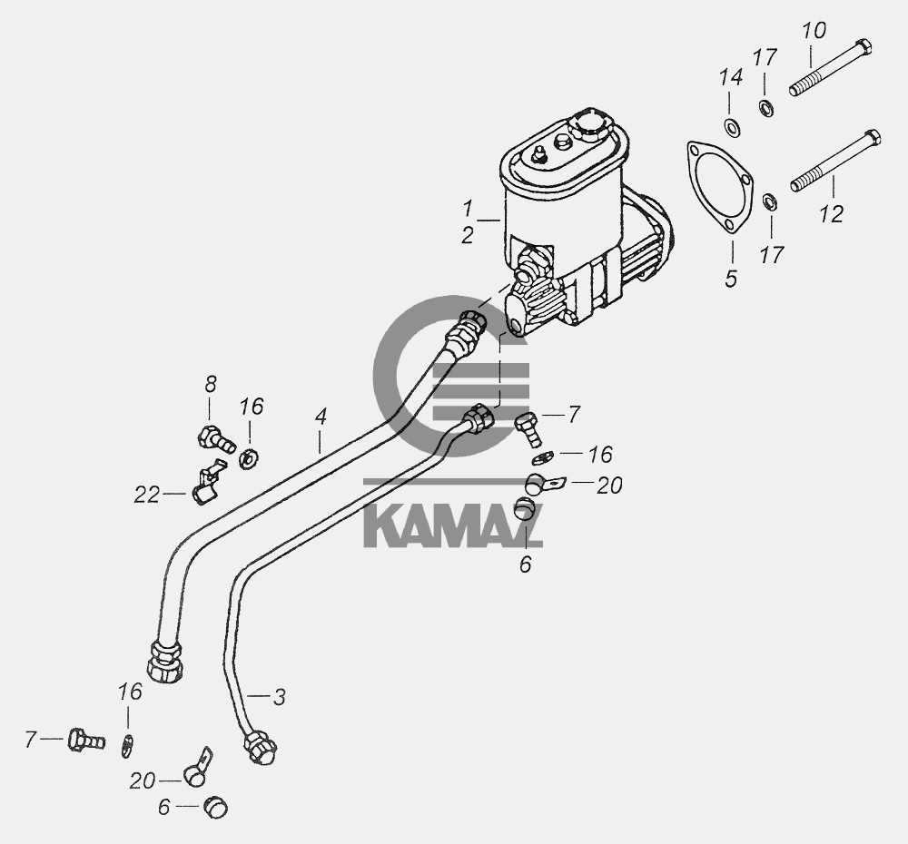 Насос гур камаз схема