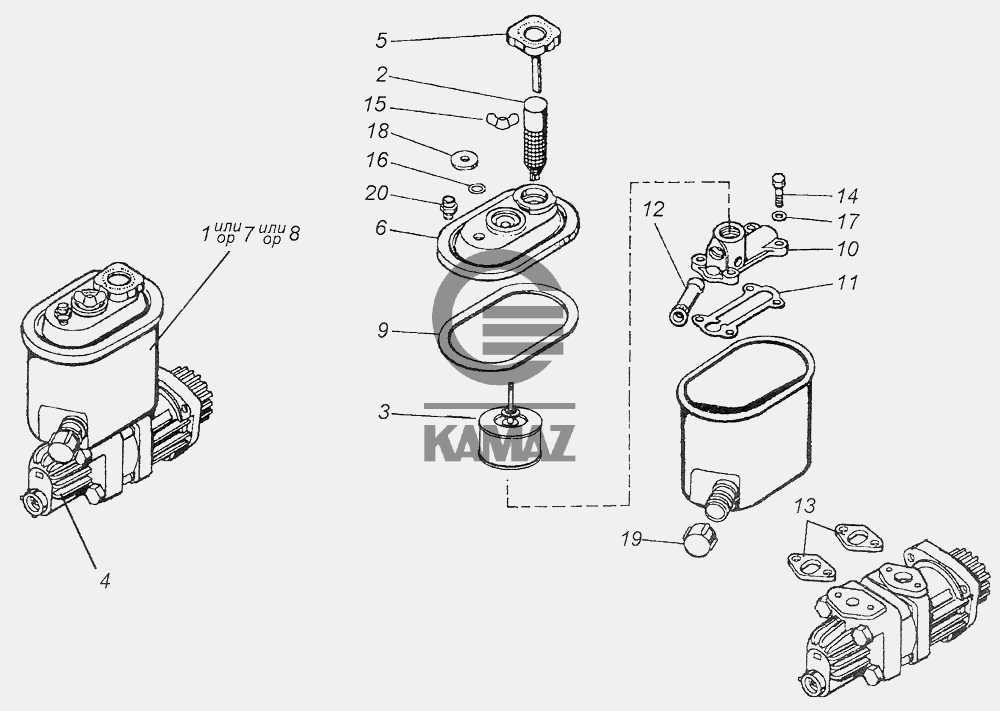 Насос гур камаз схема