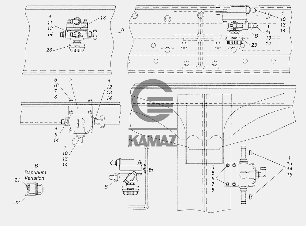 Ускорительный клапан камаз схема подключения