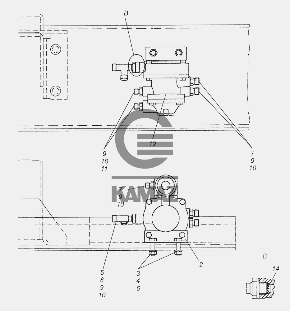 Клапан управления прицепом камаз