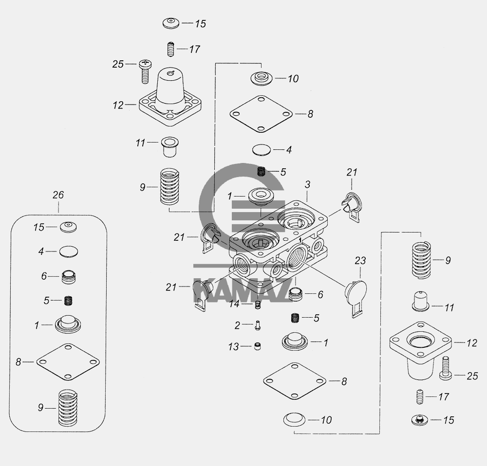 Камаз клапан защитный четырехконтурный