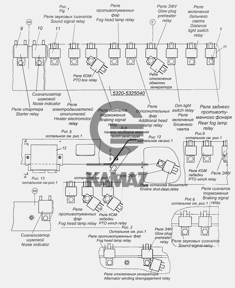 Схема реле камаз 6520