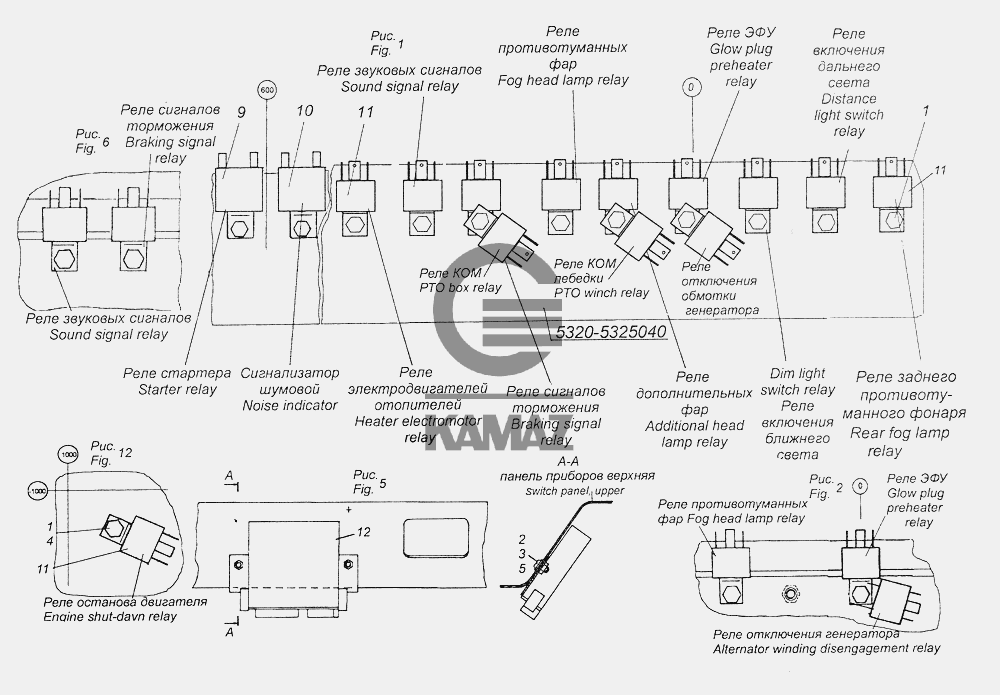 Распиновка реле камаз 6520