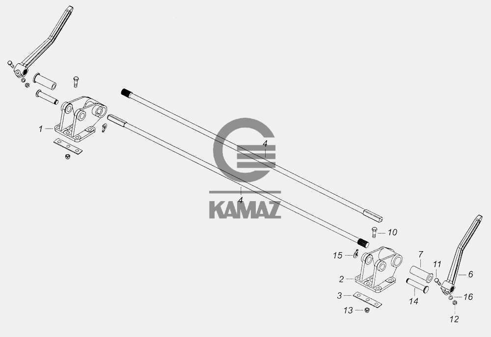 Переднее крепление кабины камаз