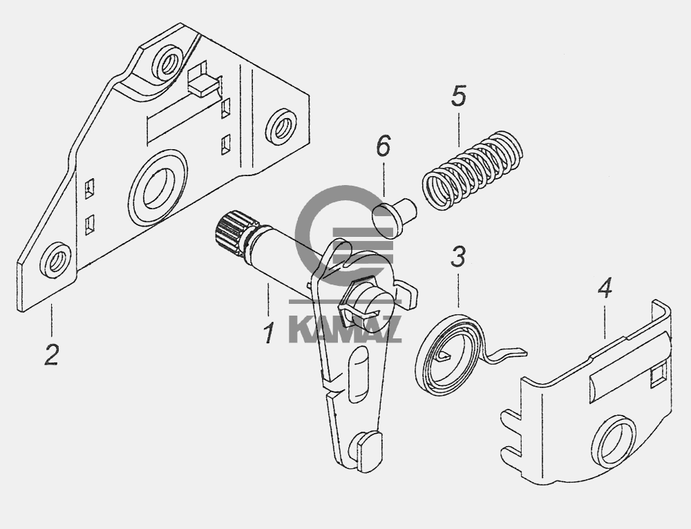 Привод замка двери камаз