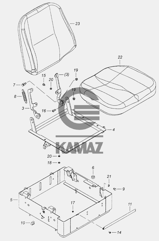Сидение пассажирское камаз