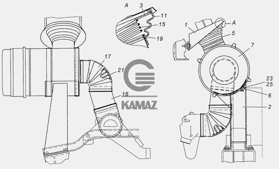 Фильтр воздушный камаз схема