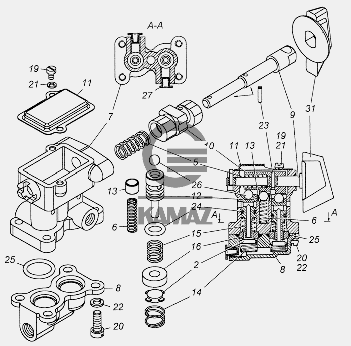 Кран 4310 1804010 камаз