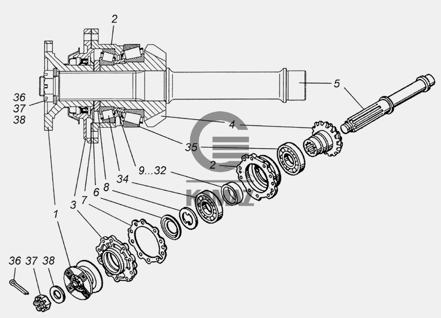 Редуктор заднего моста камаз 5320 схема