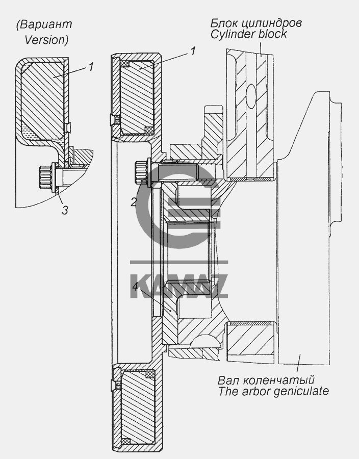 Гаситель крутильных колебаний камаз