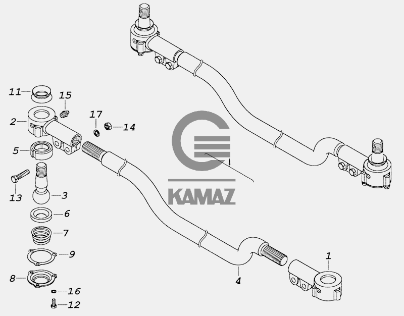Тяга рулевой трапеции камаз