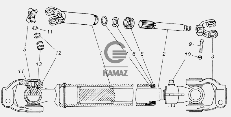 Вал рулевой камаз 5490 схема