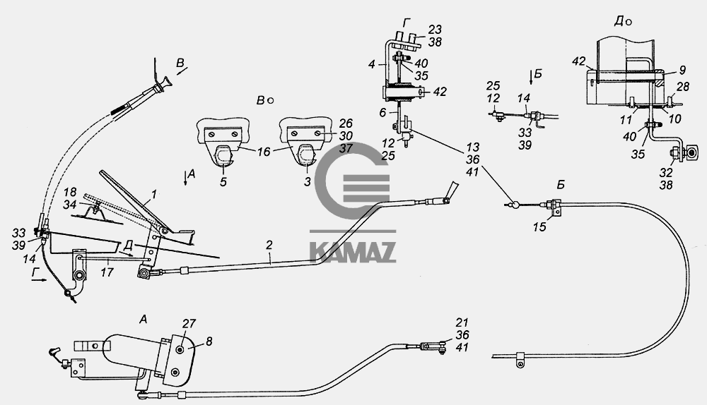Схема педали акселератора камаз