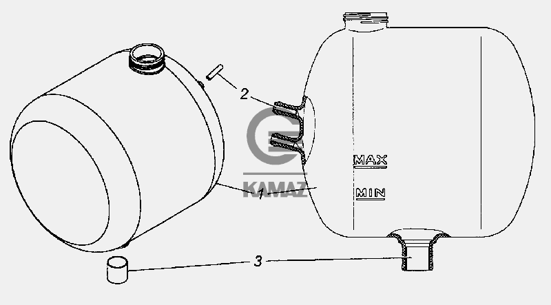Бачок расширительный камаз квадратный