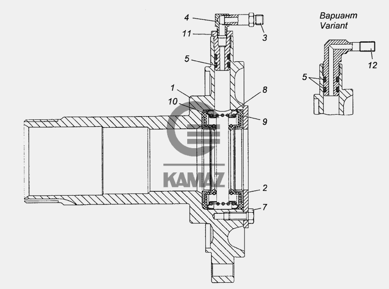 Цапфа левая камаз
